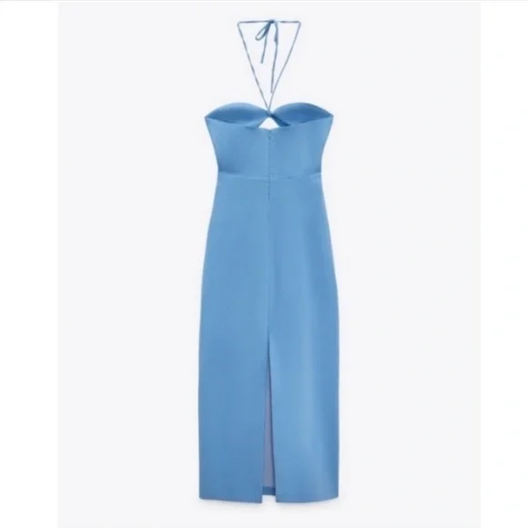 Zara open front blue dress 👗 New without tags never used. Offer are welcome - Picture 3 of 4